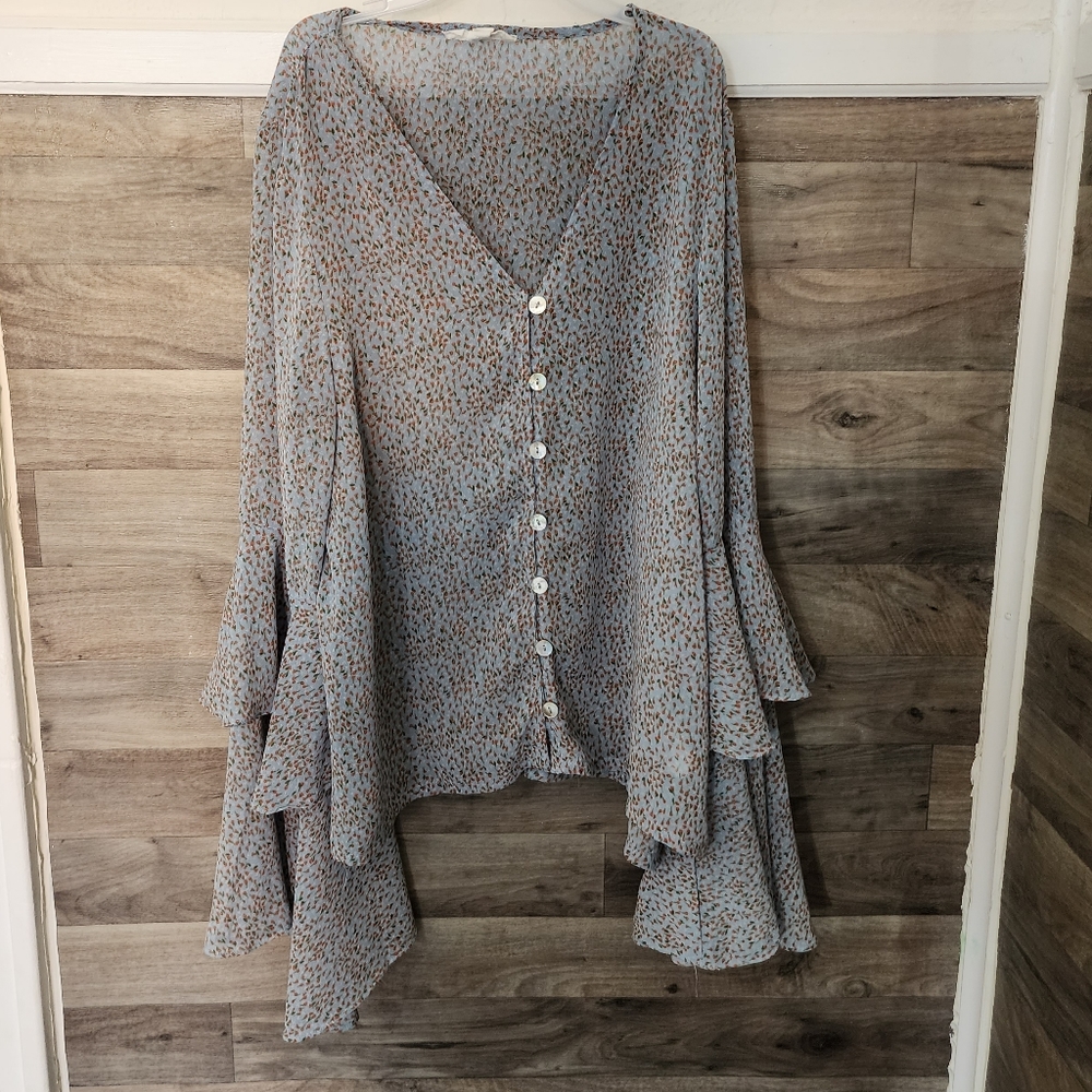 Newbury Custom Blouse -Size M Blue